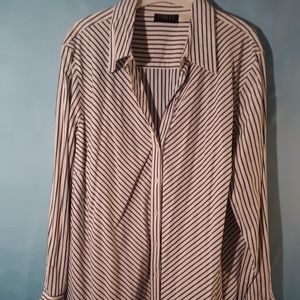 White and Grey Striped Dress Shirt